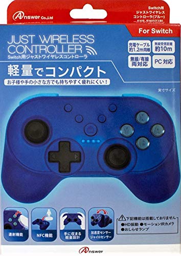 Just Wireless Controller for Nintendo Switch (Blue) image 1