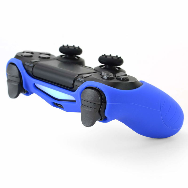 Silicone Grip & Stick Cap Set for PS4 Controller (Blue) image 8