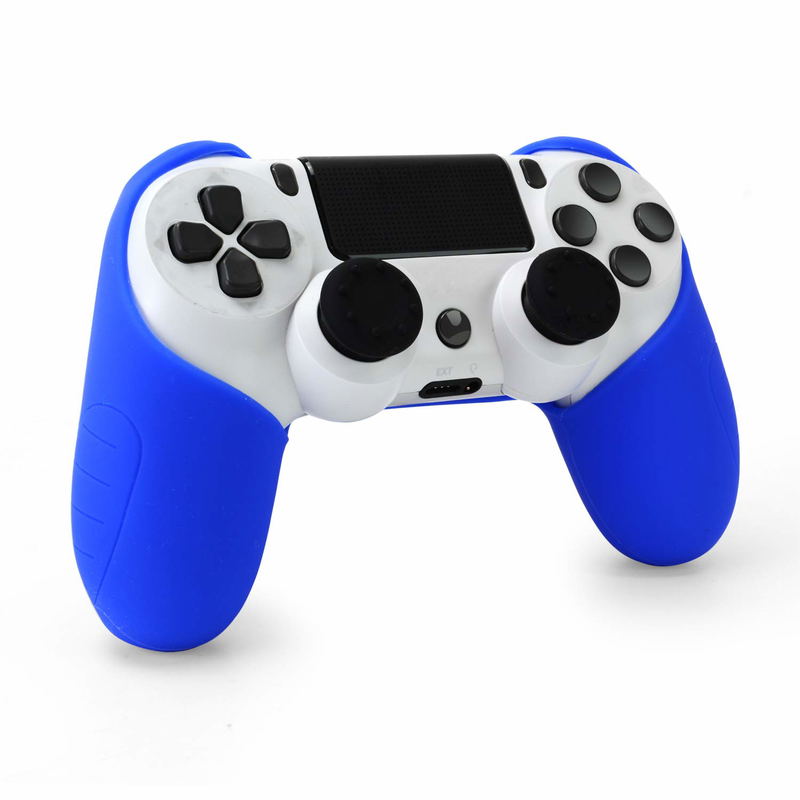 Silicone Grip & Stick Cap Set for PS4 Controller (Blue) image 5