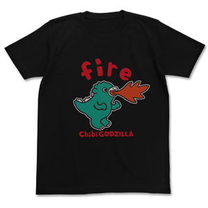 Chibi Godzilla Fire Kids T-shirt Black (130cm Size)_