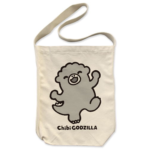 Chibi Godzilla Shoulder Tote Bag Natural