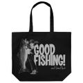 Fisherman Sanpei - Sanpei's Good Fishing! Large Tote Bag Black thumbnail 1