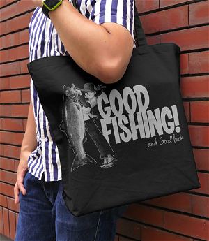 Fisherman Sanpei - Sanpei's Good Fishing! Large Tote Bag Black