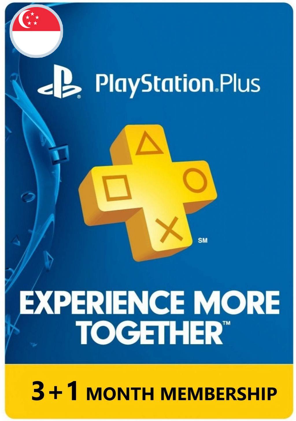 PSN Card 3+1 Month | Playstation Plus Singapore for PlayStation PlayStation 4, PlayStation