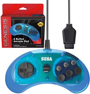 Retro-Bit SEGA Genesis 6-Button Arcade Pad (Clear Blue)
