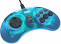 Retro-Bit SEGA Genesis 8-Button Arcade Pad with USB (Clear Blue) thumbnail 3