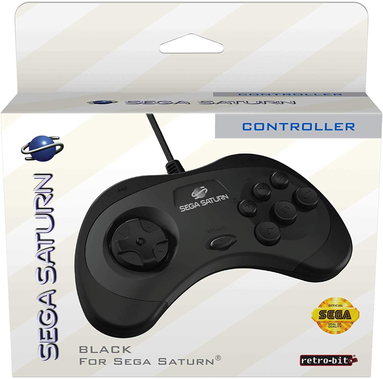 Retro-Bit SEGA Saturn 8-button Arcade Pad (Black) for Sega Saturn