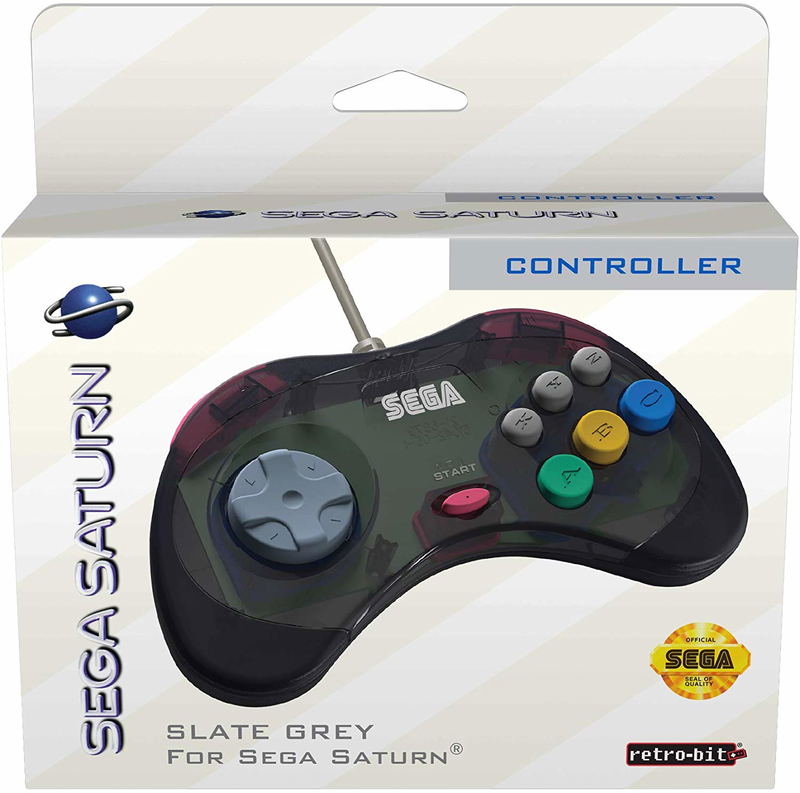 Retro-Bit SEGA Saturn 8-button Arcade Pad (Slate Grey) image 1