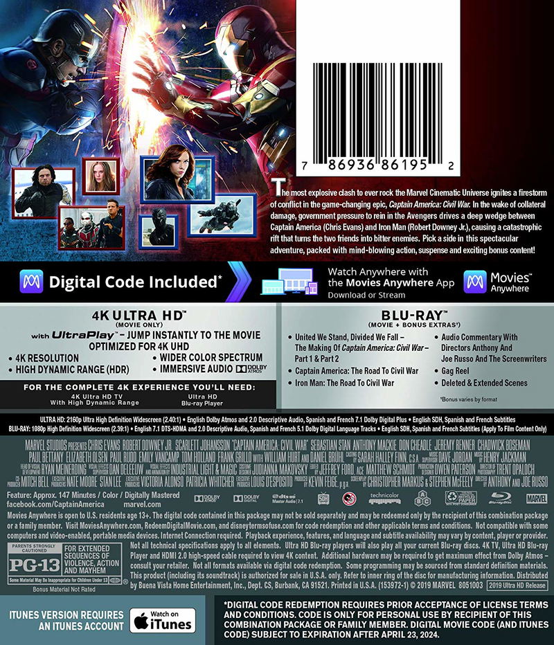 Captain America: Civil War [4K Ultra HD Blu-ray] image 2