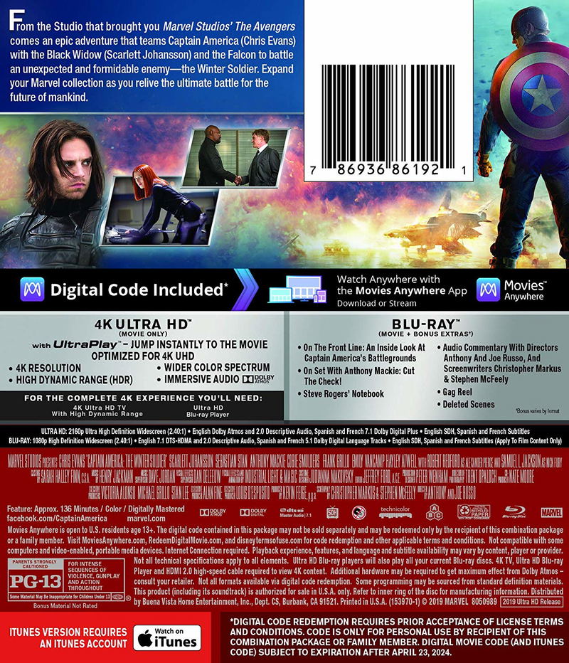 Captain America: The Winter Soldier [4K Ultra HD Blu-ray] image 2