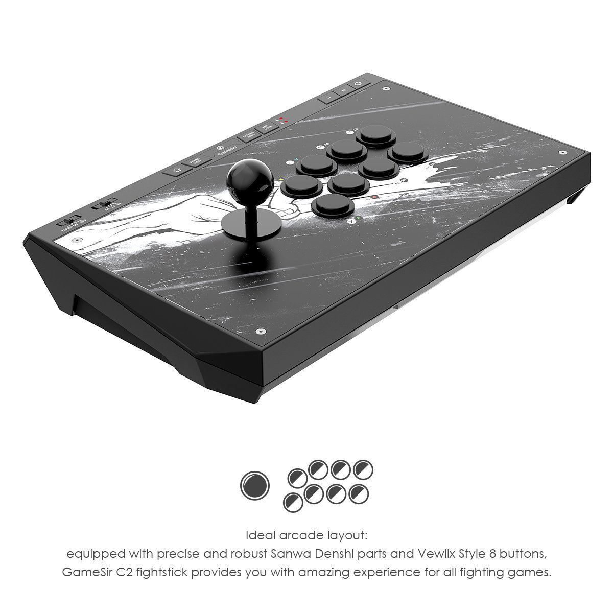 Gamesir C2 Arcade Fightstick For PC/PS4/Xbox1/Android 対応 PC, PS4