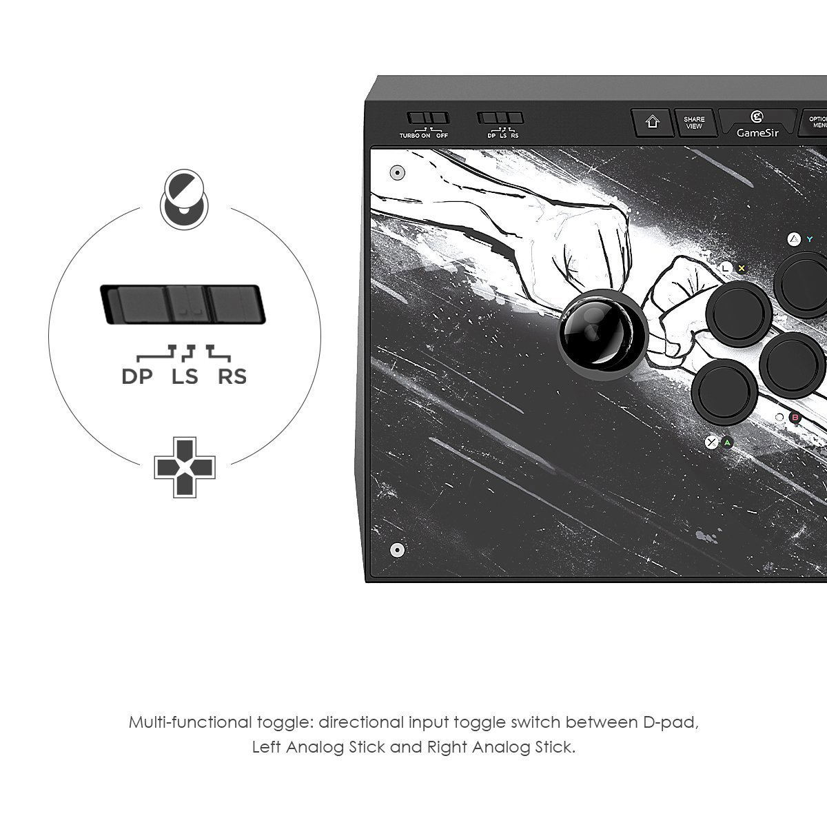 Gamesir C2 Arcade Fightstick For PC/PS4/Xbox1/Android for PC, PS4