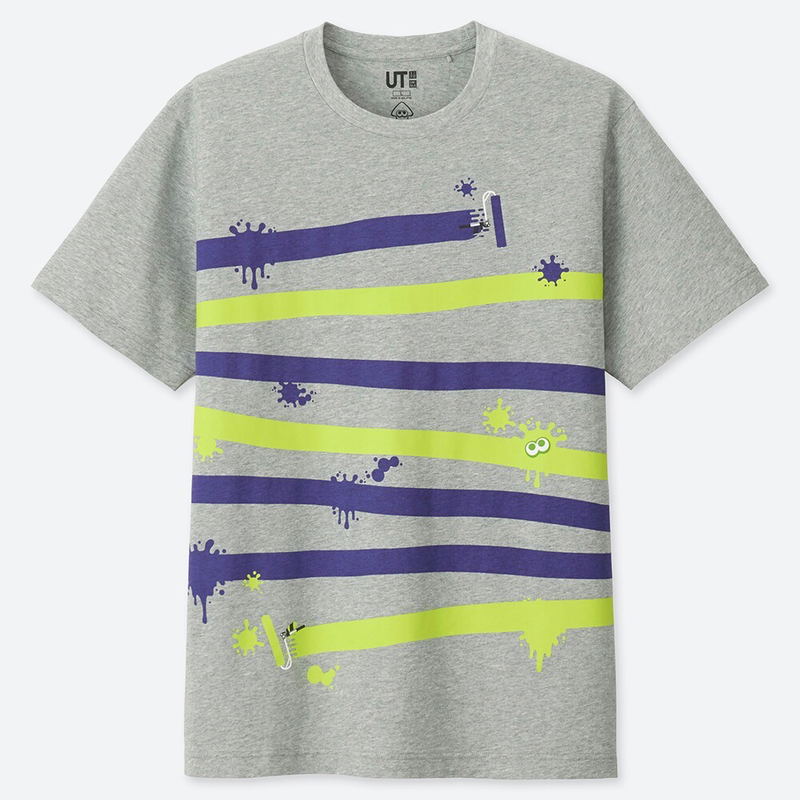 UT Splatoon - Roller Painting Men's T-shirt Gray (XL Size) image 1