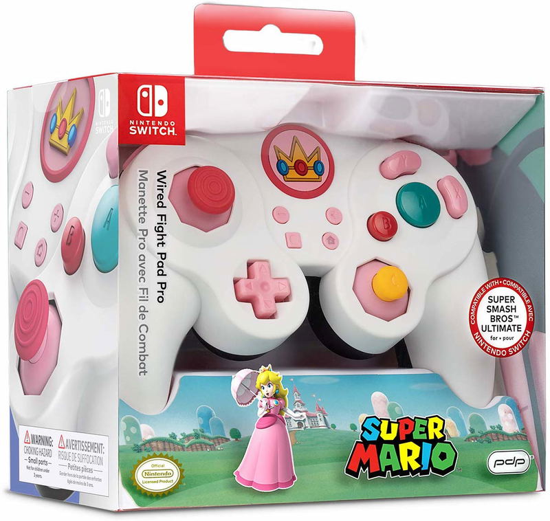 PDP Super Mario Bros Princess Peach Wired Fight Pad Pro image 1