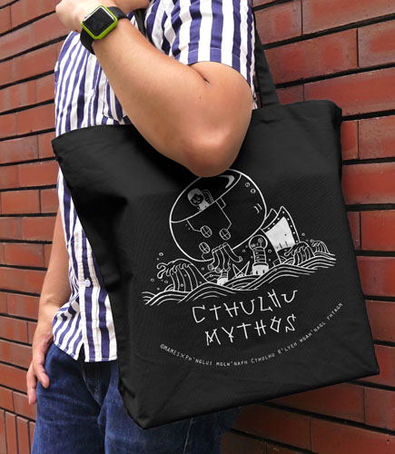 Miskatonic University Store - Cthulhu Mythos Large Tote Bag Black image 2