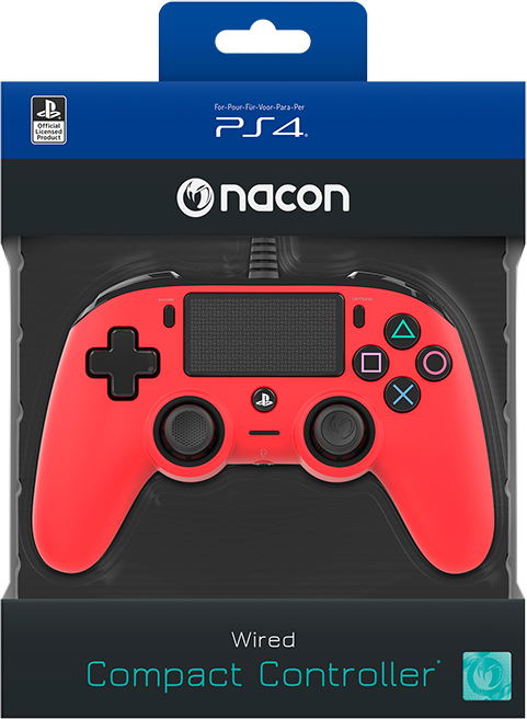 Nacon Wired Compact Controller for PlayStation 4 (Red) image 1