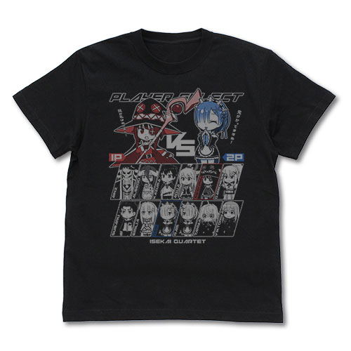 Isekai Quartet - Player Select T-shirt Black (M Size) image 1