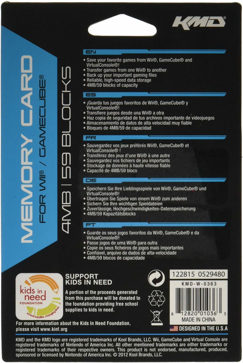 KMD Memory Card for Wii / GameCube (4MB) image 2
