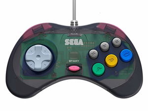 Retro-Bit SEGA Saturn 8-button Arcade Pad-USB (Slate Grey)_