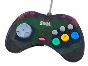 Retro-Bit SEGA Saturn 8-button Arcade Pad-USB (Slate Grey)_