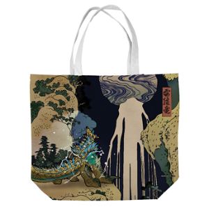 Monster Hunter Ukiyo-e Tote Bag: Zinogre x Kiso Waterfalls
