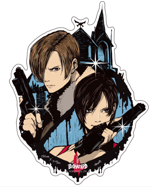 Capcom x B-Side Label Sticker Resident Evil Leon & Ada image 1