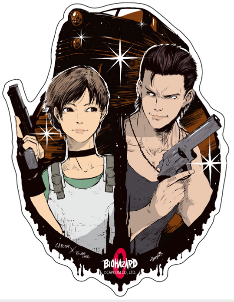 Capcom X B Side Label Sticker Resident Evil Rebecca And Billy 0075