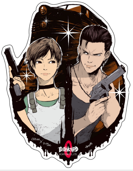 Capcom x B-Side Label Sticker Resident Evil Rebecca & Billy image 1
