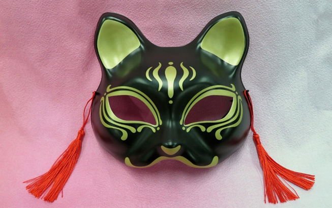 Cat Half Mask 2 Black And Gold image 1