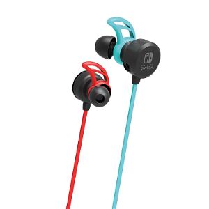 Hori Gaming Headset In-Ear for Nintendo Switch (Neon Blue x Neon Red)