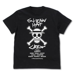 One Piece - Straw Hat Pirates Crew Name T-shirt Black (S Size)_