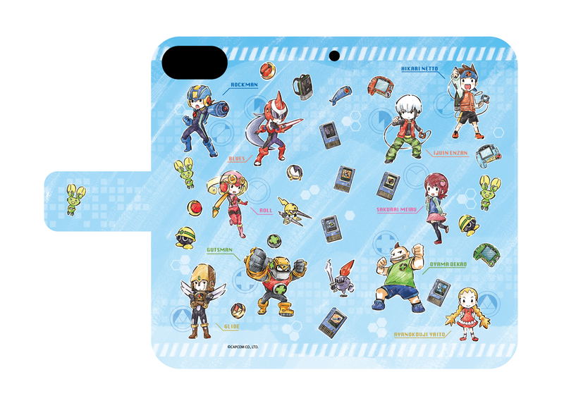 Mega Man NT Warrior 01 Pattern Design Blue Book Type Smartphone Case For iPhone6/6S/7/8 (Graff Art Design) image 1