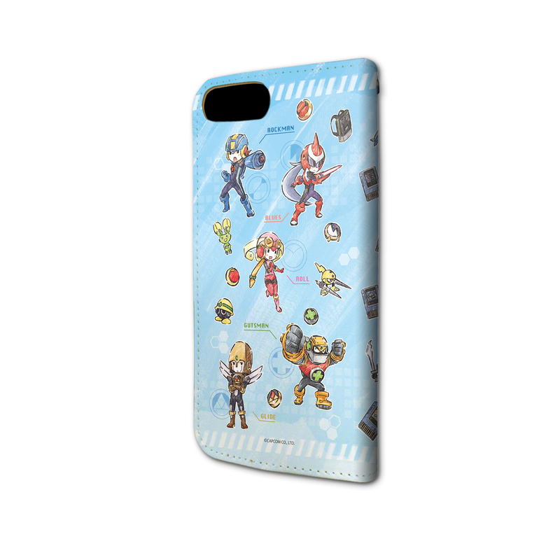 Mega Man NT Warrior 01 Pattern Design Blue Book Type Smartphone Case For iPhone6/6S/7/8 (Graff Art Design) image 3