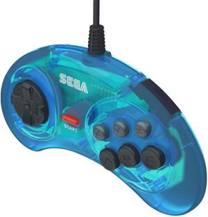 Retro-Bit SEGA Mega Drive Mini 6-Button Arcade Pad with USB (Blue)