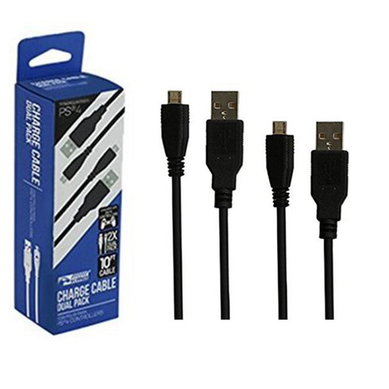 Charge Cable Dual Pack for PlayStation 4 Controller for PlayStation 4