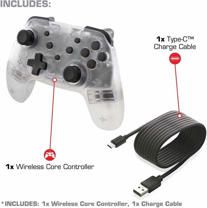 Wireless Core Controller for Nintendo Switch (Clear) image 2