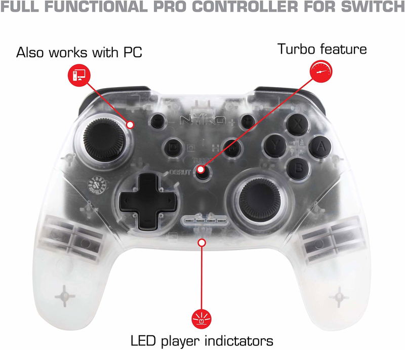 Wireless Core Controller for Nintendo Switch (Clear) image 3