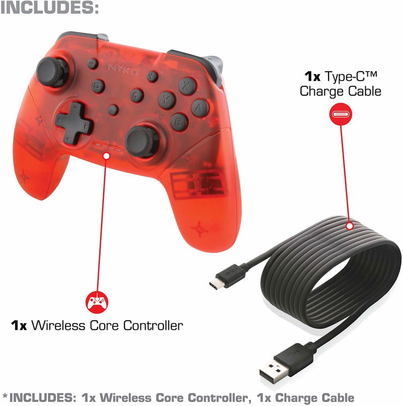 Wireless Core Controller for Nintendo Switch (Red) image 2