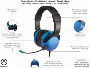 Fusion Wired Gaming Headset for Xbox, PS4, Switch (Sapphire Fade)