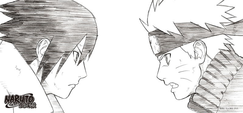 Naruto Shippuden - Naruto And Sasuke 2 Mini Tenugui image 1