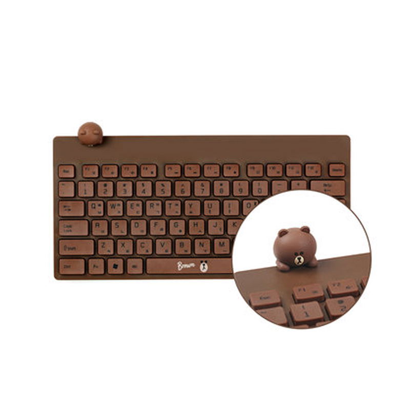 Line Friends Wireless Keyboard (BROWN) image 1