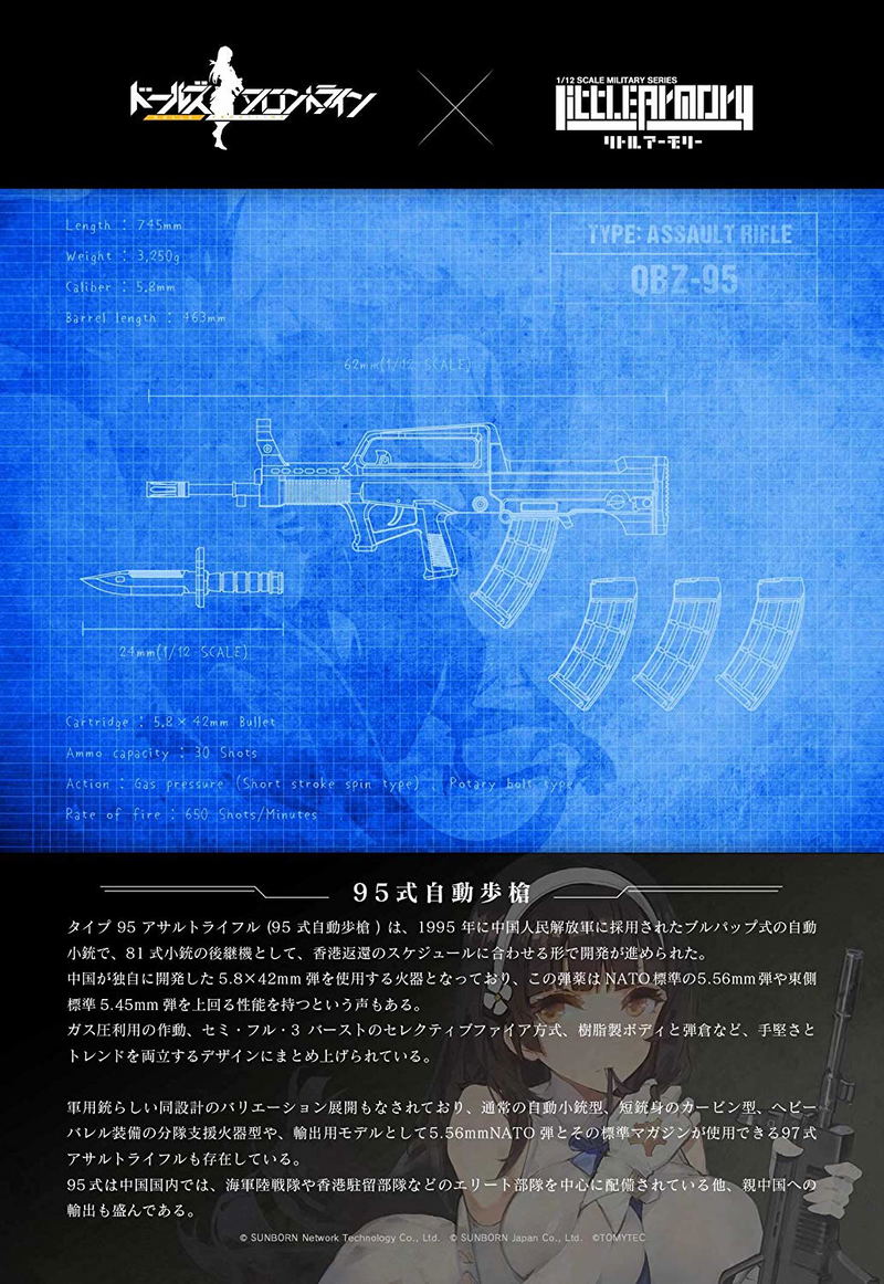 Little Armory Girls Frontline 1/12 Scale Model Kit: QBZ-95 Type image 12