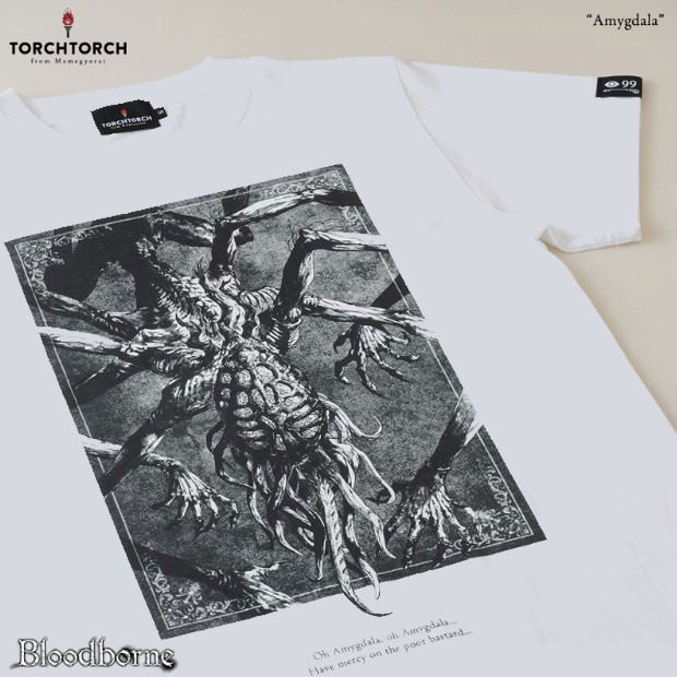 Bloodborne Torch Torch T-shirt Collection: Amygdala White (S Size) image 2
