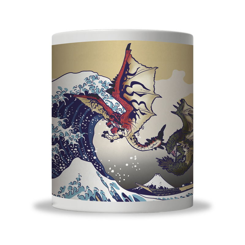 Monster Hunter Ukiyoe Mug Cup: Rathalos And Rathian x Mount Fuji image 2