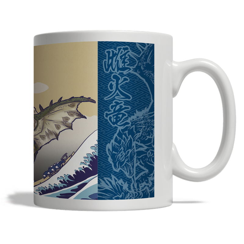 Monster Hunter Ukiyoe Mug Cup: Rathalos And Rathian x Mount Fuji image 3