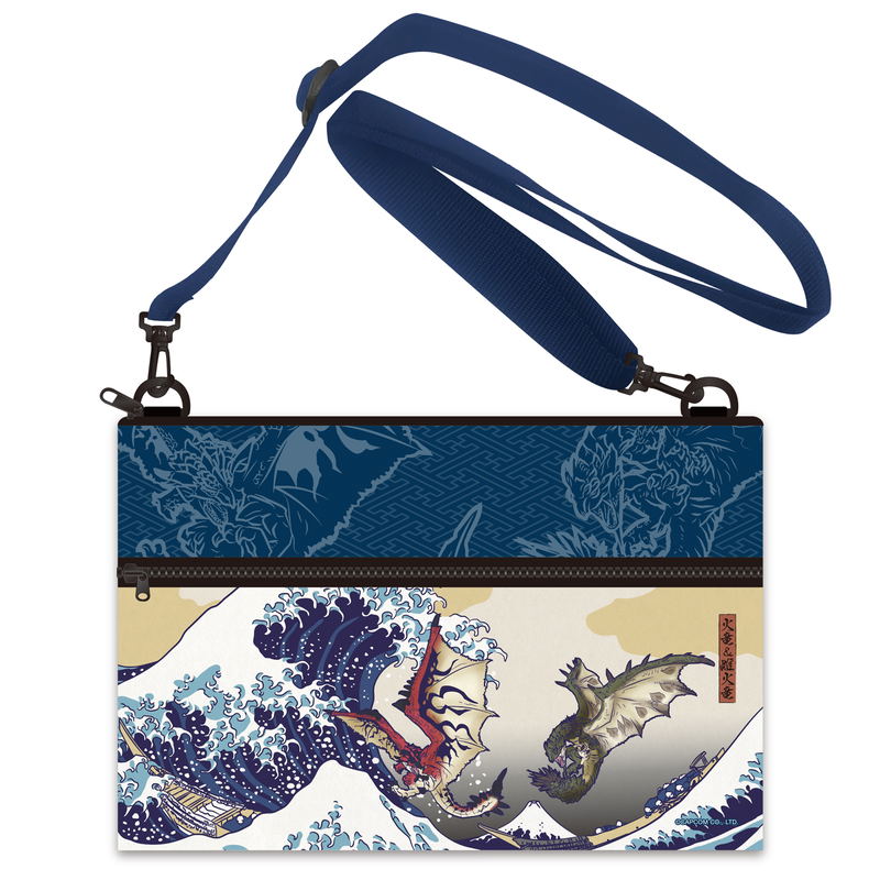Monster Hunter Ukiyoe Sacoche: Rathalos And Rathian x Mount Fuji image 1