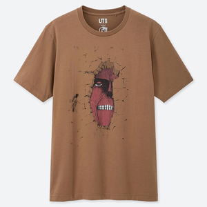 UT Weekly Shonen Magazine 60th Anniversary - Attack On Titan Men's T-shirt Beige (S Size)_