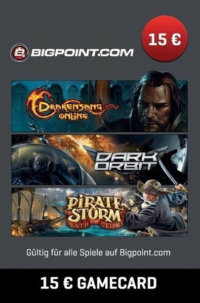 BIGPOINT.COM Game Card 15 EUR | Germany Account digital | Game Cards & Gaming Guthaben