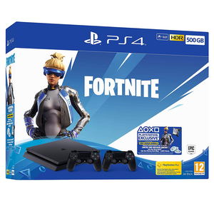 PlayStation 4 500GB HDD with x 2 DualShock 4 Controllers (Jet Black) [Fortnite Neo Versa Bundle]_