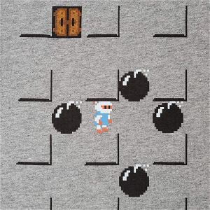 UT The Game Classic Pixels - Bomberman Men's T-shirt Gray (XL Size)